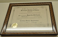 「Certified Master Watchmaker」認定証書