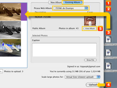 Picasa Web Albums ファイルアップロード その二